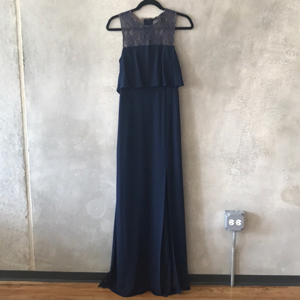 NWT BCBG Navy Lace Dress W/ Slit